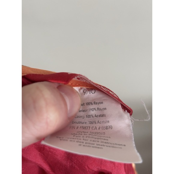 Vintage 90s Y2K Esprit Mini Skirt Womens 9/10 Medium Floral Orange Boho Grunge - Picture 3 of 6